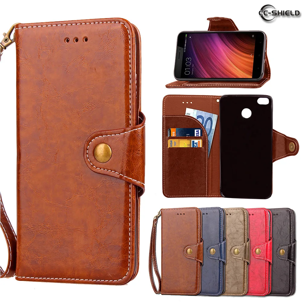 Flip Case for Xiaomi Redmi 4X 4 X Redmi4X Wax Oil Business Leather