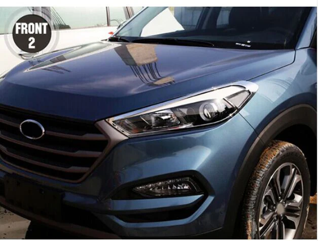 Подходит для HYUNDAI TUCSON TL Хром Передний Задний Головной фонарь Крышка лампы отделка Стайлинг украшения ободок литье