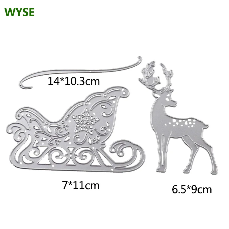 

Christmas Word Dies Deer sled Metal Cutting Dies 2019 Craft Dies cut stencil For Scrapbooking Paper card making Decoration