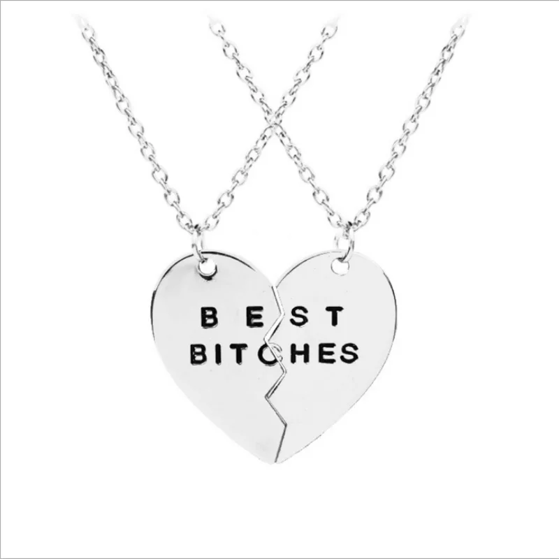 Fashion Hot Best Friends Necklace BFF Set Pendant Alloy Creative Birthday Gift Best friend Heart-shaped bff Couple necklace - Окраска металла: style-4