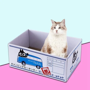 

Cute Japanese-style Cat Scratcher Toy Cat Scratching Board Box Toy Non-toxic Cat Pet Interactive Playing Toy Cat Supplies Safe