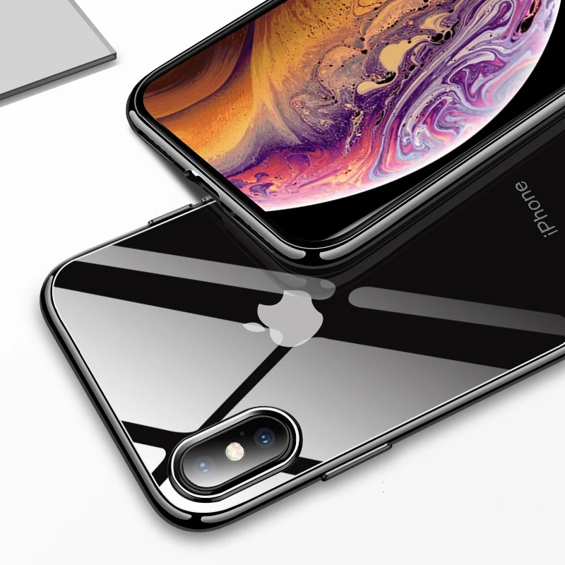 Роскошные ультра тонкий ТПУ чехол для iPhone XR X XS Max 6 7 8 плюс Чехол для телефона крышка прозрачная задняя покрытия защитной оболочки /мешок