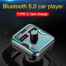 CDEN Автомобильный MP3 музыкальный плеер U диск музыка Bluetooth 5,0 приемник fm-передатчик usb type-c быстрое автомобильное зарядное устройство Автомобильный дыхательный свет