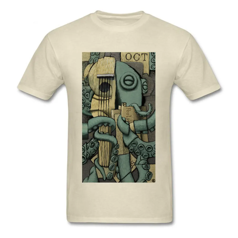 Georges Braquetopus Tops T Shirt Retro O-Neck Print Short Sleeve Pure Cotton Men's T Shirt Printed On Clothing Shirt Georges Braquetopus beige
