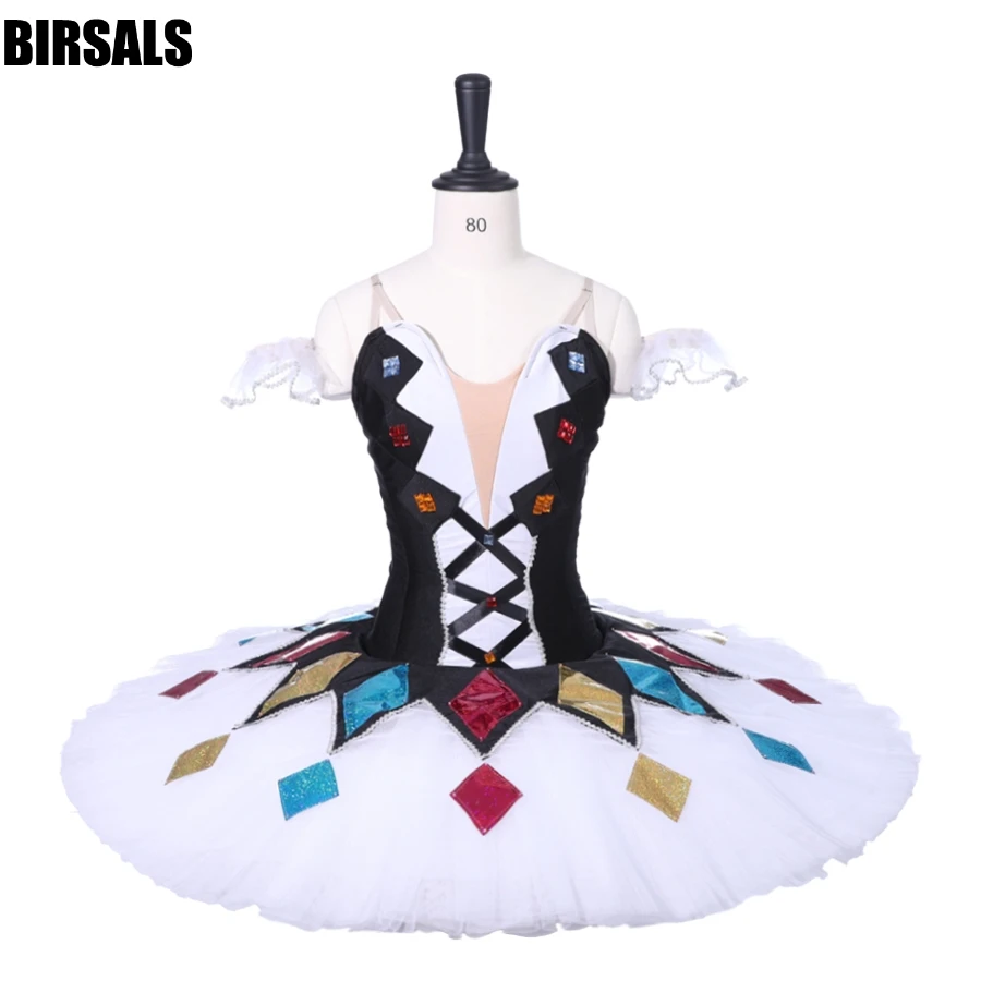 Free Shipping Adult black white Harlequin professional classical ballet pancake tutu ballerina Performance tutuBT9050 Free Shipping Adult black white Harlequin professional classical ballet pancake tutu ballerina Performance tutuBT9050