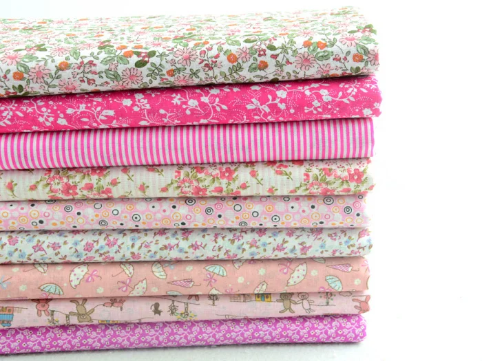 50CMx50CM 9 Designs Assorted &quotCute Pink&quot Cotton Fabric Fat Quaters Tilda cloth Quilting scrapbooking Patchwork W3B5 1|designer cloths|cotton