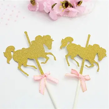 

Horse Unicorn Cake Topper Picks Wedding Decoration Baby Shower Birthday Decoration For Kids Party Supplies 50pcs/lot