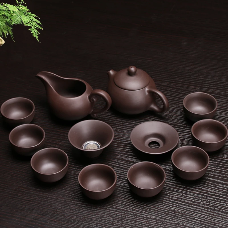 Ceramic Purple Clay Tea Set Kung Fu Pot Infuser Xishi Gaiwan Teapot Serving Cup Teacup Chinese Drinkware tea set