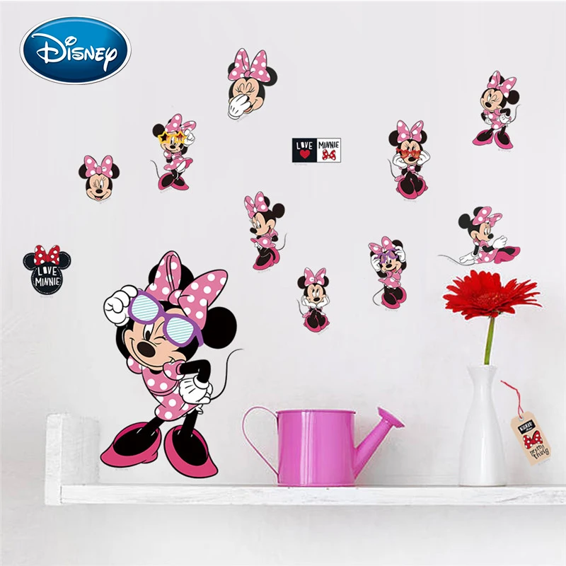 Disney 2 шт./компл. Микки наклейка с Минни детская комната спальня Водонепроницаемая