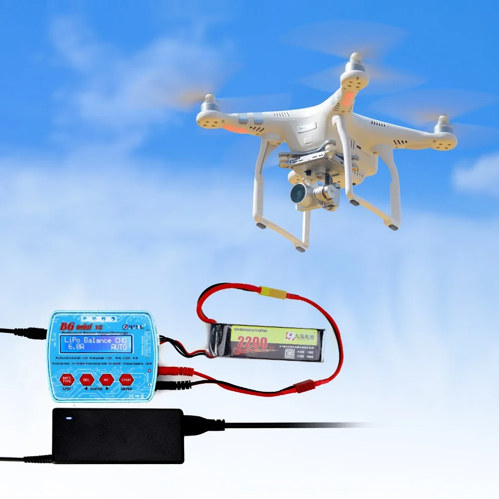 HTRC B6 Mini V2 80 Вт 7A цифровой RC Баланс Зарядное устройство Dis зарядное устройство для Lipo Lihv LiIon LiFe NiCd NiMH батарея адаптер переменного тока опционально