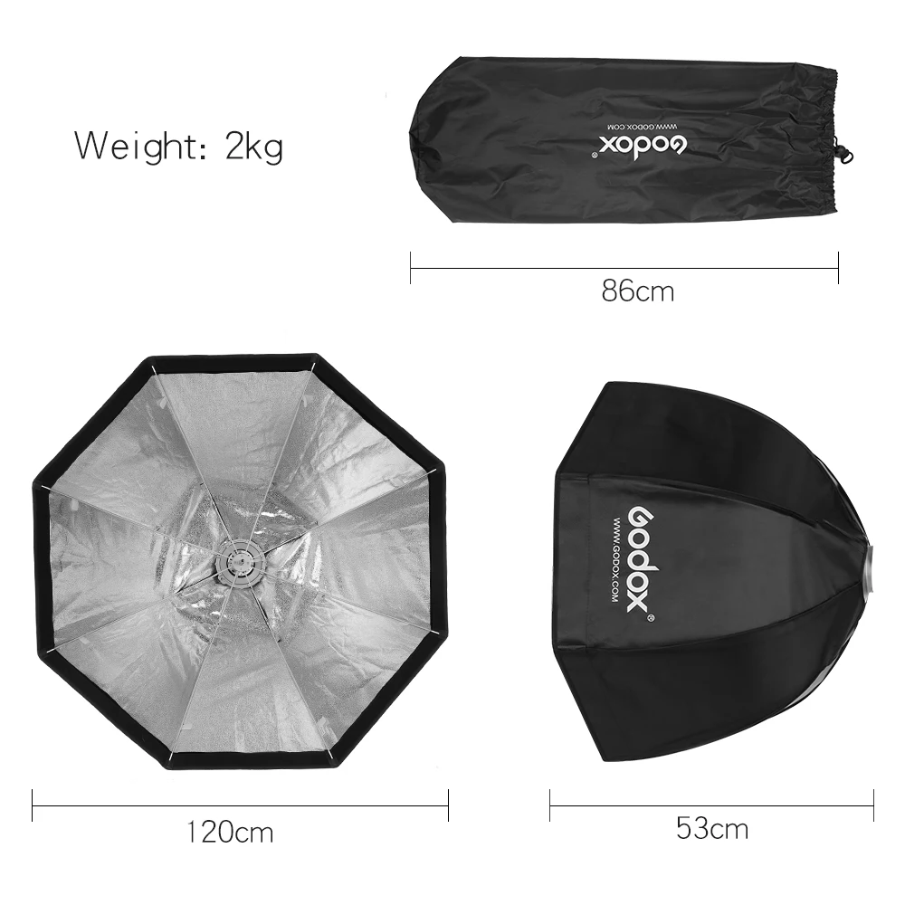고독스 SB-UE 80cm 95cm 120cm 휴대용 팔각형 우산형 소프트박스 (보웬스 마운트, 고독스 스튜디오 플래시용)