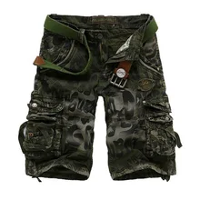 Открытый камуфляж Мульти Карманы зеленый серый хлопок синий мужские карго шорты военный армейский боевой хип поп размер 28-40