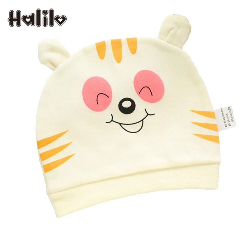 Шапка Halilo для младенцев из 100% хлопка мультяшная шапка новорожденных девочек и