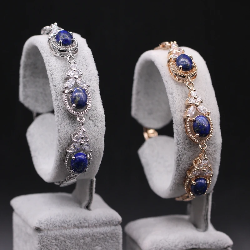 GZJY стильный браслет золотистого цвета лазурит AAA циркониевый браслет браслеты для женщин очаровательные свадебные юбилейные вечерние ювелирные изделия