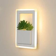 Modern fashion LED wall lamp square acrylic 11W send simulation plant LED wall lamp indoor bedroom study corridor balcony
