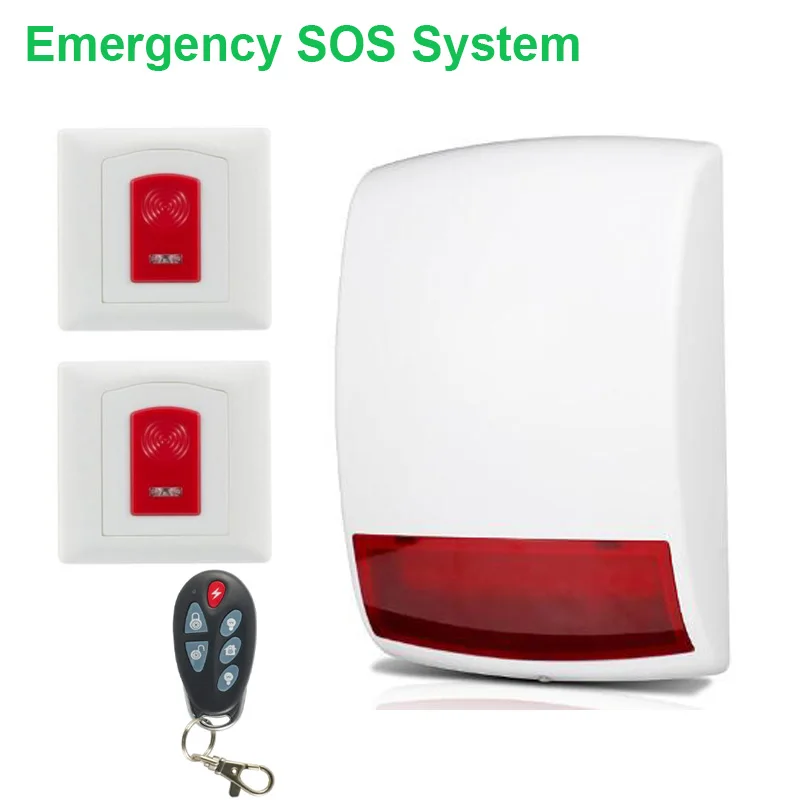 Wireless Emergency SOS Help System 110db Loud Siren+Panic Button Alarm |