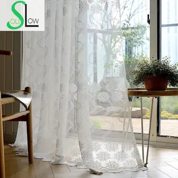 

Slow Soul Fendai White Modern Minimalist Jacquard Curtain Floral Curtains For Living Room Cortinas Tulle Kitchen And Sheer Tende