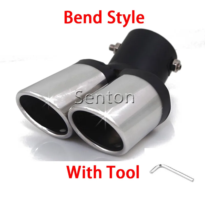YB Bend Silver Atreus 1 шт. для Honda Fit Ford Focus Fiesta Suzuki SX4 Chevrolet Cruze Aveo Sonic Nissan Versa автомобиль две Выхлопные глушитель Трубы Совет - Название цвета: YB Bend Silver