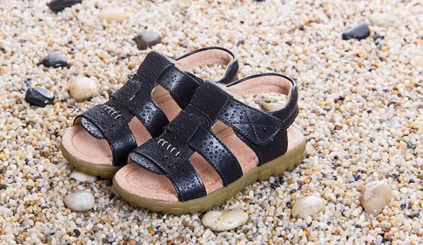 Children's genuine leather sandals-19