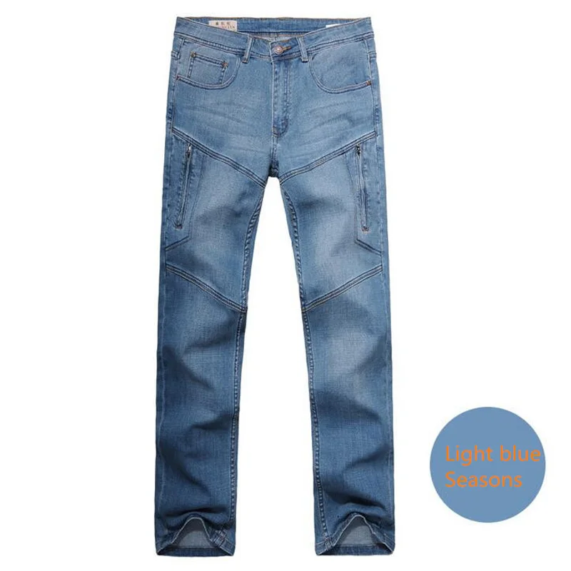 Light Blue Seasons Брюки-карго женские прямые джинсы мужские джинсы новых сезонов в целом Свободные Эластичность мужские длинные брюки плюс Размеры 28-44 плавки - Цвет: Light Blue Seasons