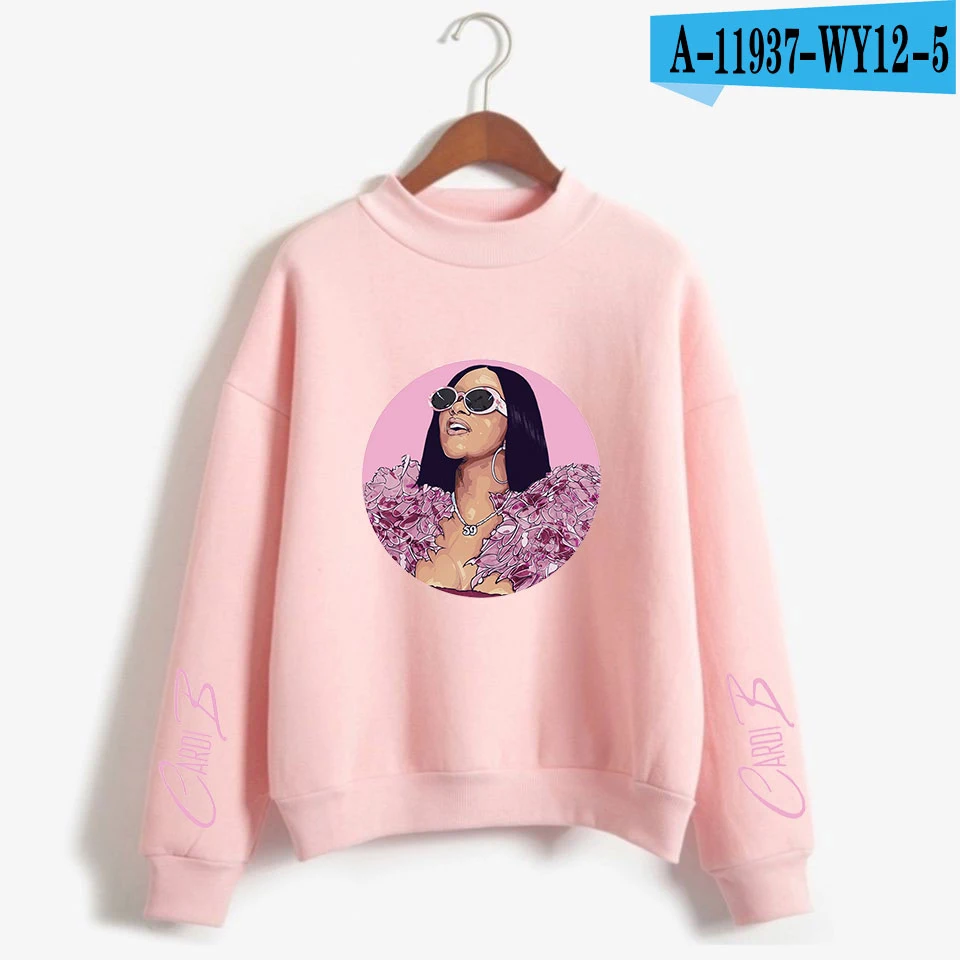 Cardi B новая одежда принт Женская/мужская одежда K-pops Топы Горячая Распродажа водолазки с длинным рукавом Весна Kpops толстовки плюс - Цвет: Цвет: желтый