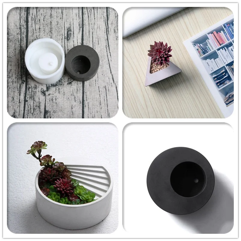Small concrete molds for DIY cement planter Silicone Rubber Vase moulds