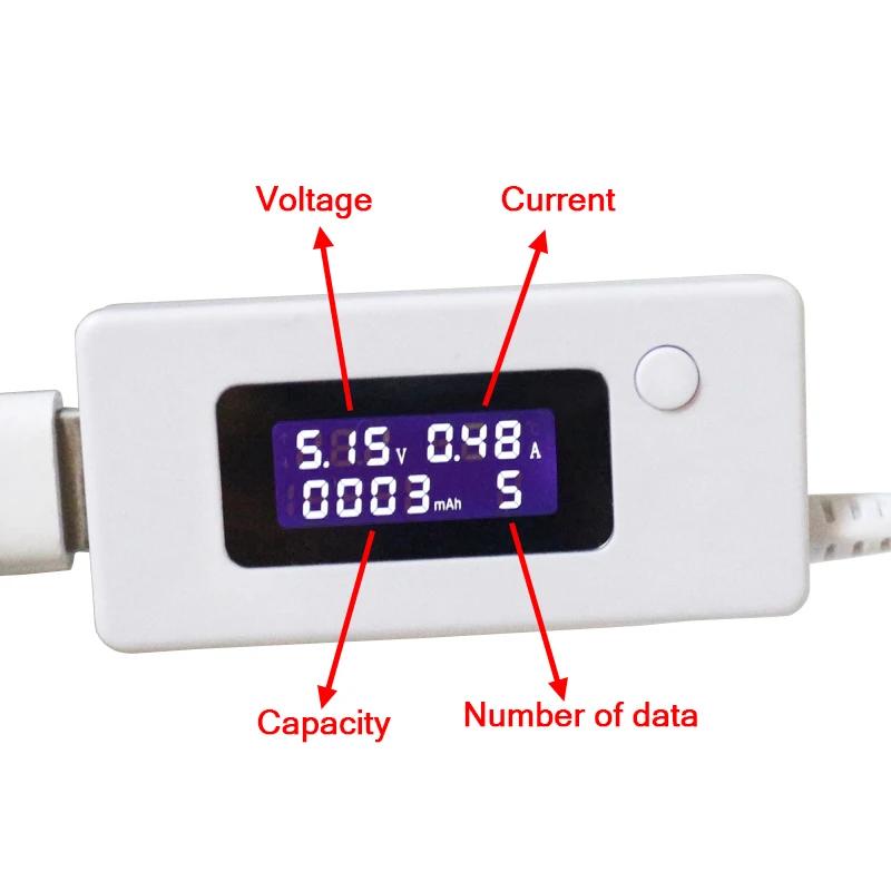 USB зарядное устройство Емкость тока тестер напряжения метр для сотового телефона мощность ЖК-дисплей Вольт Ампер монитор для батареи