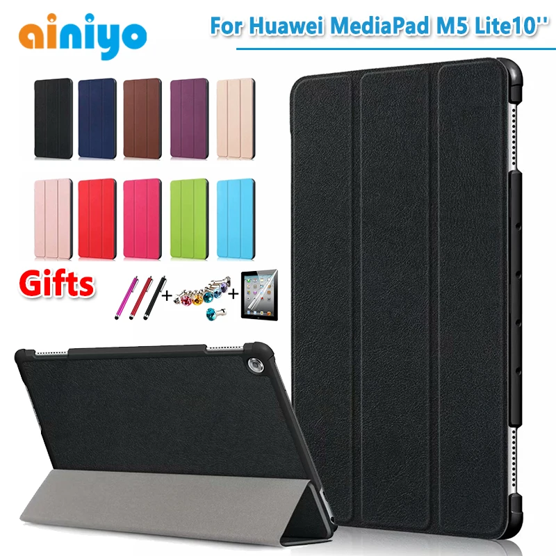 

Case For Huawei MediaPad M5 Lite10'' Cover for huawei M5 Lite 10 BAH2-L09/W19 DL-AL09 Tablet 10.1 protective Case + film gift