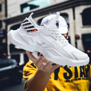 

Mens Shoes Casual 2019 Summer White Sneakers Mens Sport Trainers Lightweight Air Breathable Loafers Male Sneakers Outdoor Flats