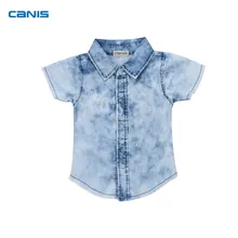 Джинсовые рубашки для маленьких мальчиков; детская одежда; джинсовые блузки на пуговицах для маленьких мальчиков; Новинка года; модные топы для мальчиков