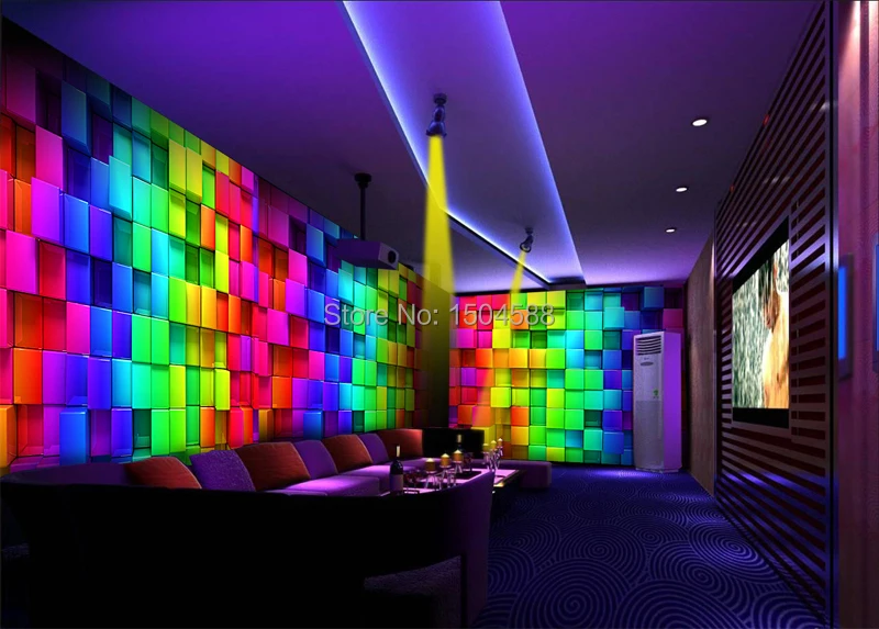 casa, sala de estar, tamanho personalizado, mural, não-tecido