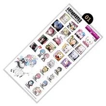 4pcs/lot Re: Zero Kara Hajimeru Isekai Seikatsu Anime Stickers Laptop Phone Plastic Transparent Decal Toy Sticker