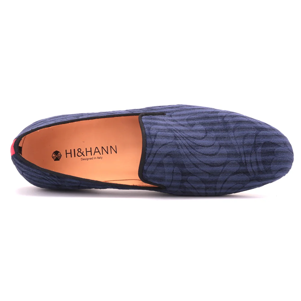 Hecha Diseño Hombres De Suela A Holgazanes Impresión Mano Plantilla Y Paisley Boda Zapatos Partido Con Vestido Terciopelo Azul Del Genuino Cuero wpgqBx6g