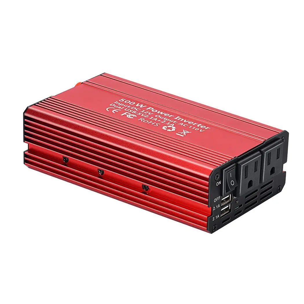 500 W автомобиля Мощность инвертор DC12V к AC110V/220 V 5 V 2.1A Dual USB 1000(Ш) 90(%) 50/60(Гц) автомобиля Мощность конвертер - Цвет: red us