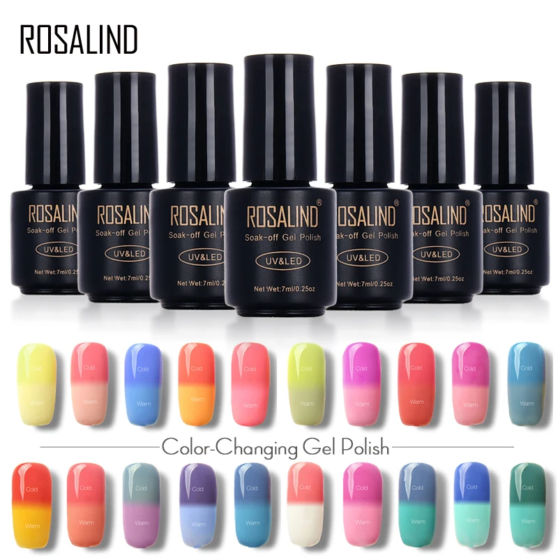 

ROSALIND Gel 1S 30 Colors Magic Temperature Changed Gradient Nail Gels Cosmetics UV Lacquer Gel Semi-Permanent Nail Polish 7ML