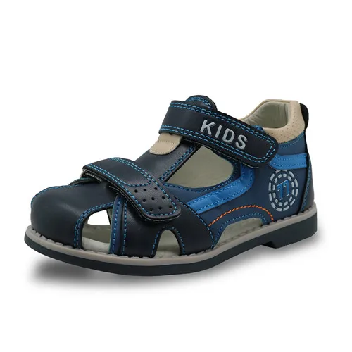 Apakowa/резиновые сандалии для мальчиков с закрытым носком; детская летняя ортопедическая обувь; модные сандалии для маленьких мальчиков - Цвет: blue1