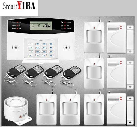SmartYIBA 433MHz PIR Motion Sensor Door open Detector GSM Security Alarm Voice Prompt LCD Display Wired Siren Alarm Kit SmartYIBA 433MHz PIR Motion Sensor Door open Detector GSM Security Alarm Voice Prompt LCD Display Wired Siren Alarm Kit