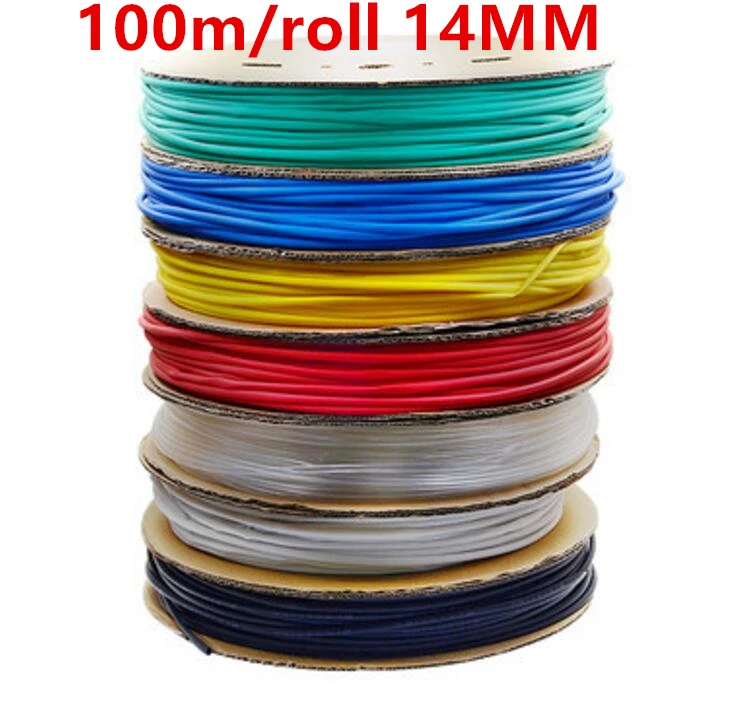 100m/roll 14MM Heat shrinkable tube heat shrink tubing Insulation