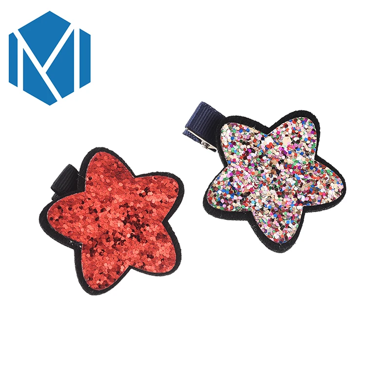 

M MISM 1PC Children Shining Star Hair Clips Girls Colorful Sequin Ribbon Barrettes Cute Lovely Hairpins Hair Clamps Accessories
