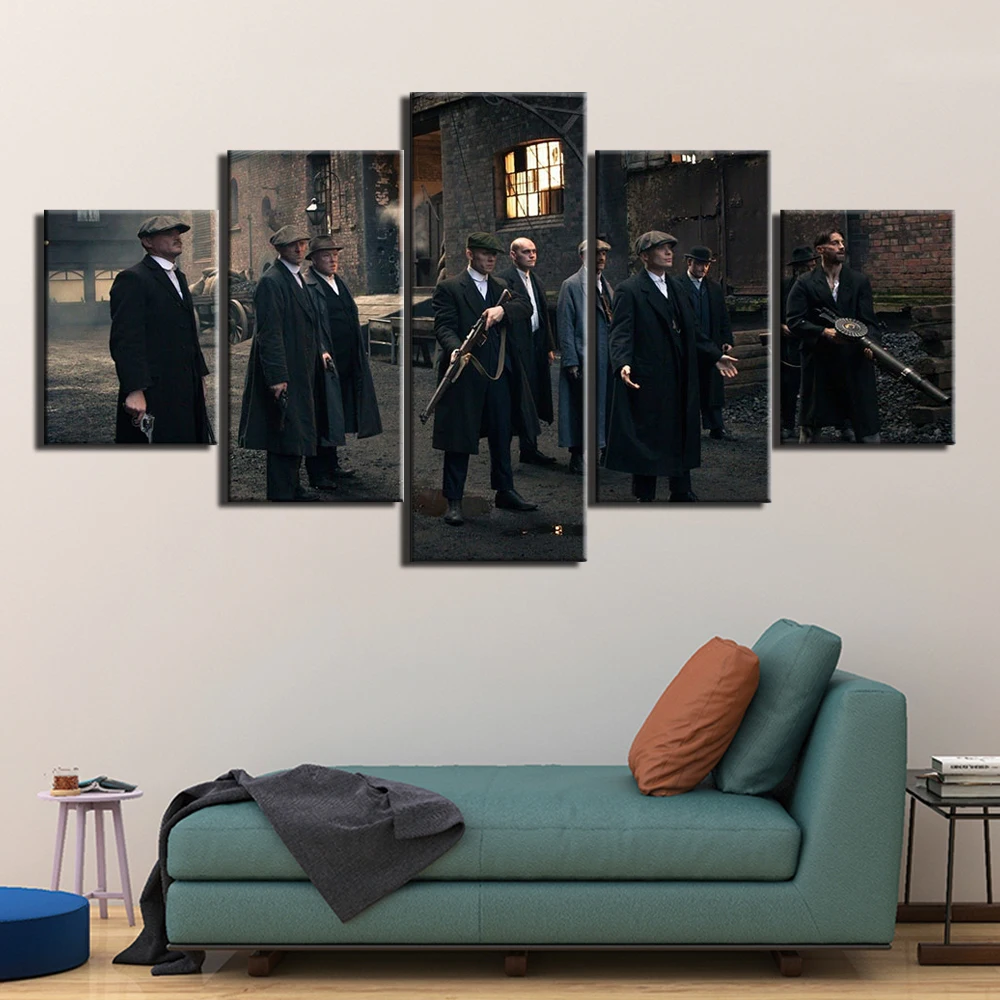 

5 Panels HD print Painting peaky blinders Posters Canvas painting Wall Art Movie Poster Picture Home Decoration Printed F2967