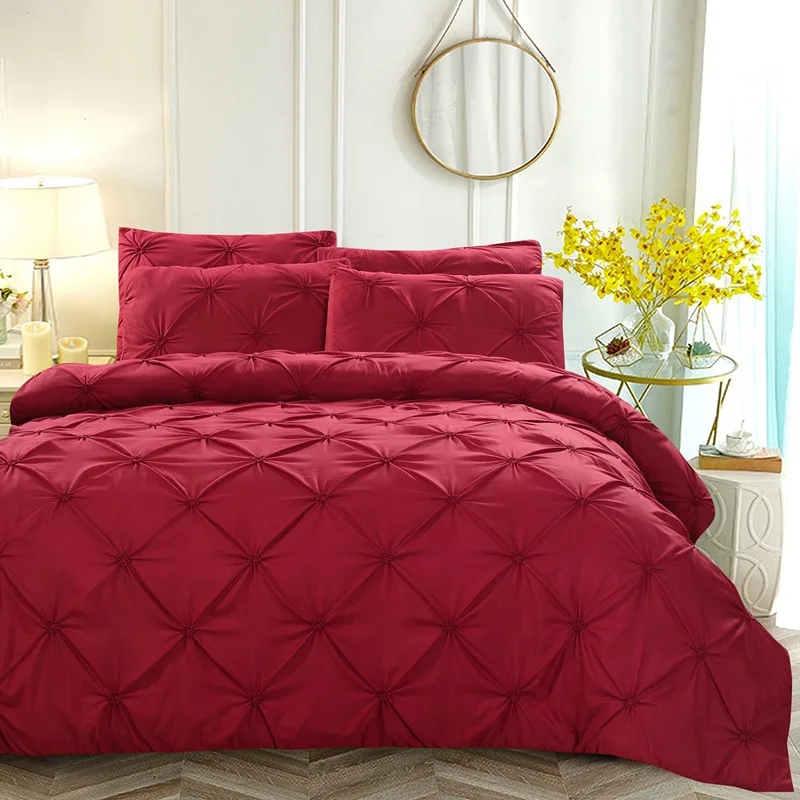 

Luxury Design Duvet Cover Sets Solid Color Twin Full Queen King Size Soft Cover with Pillowcases