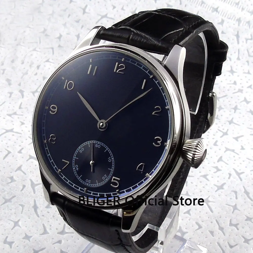 Dressed BLIGER 44mm mechanical hand winding men's watch black dial