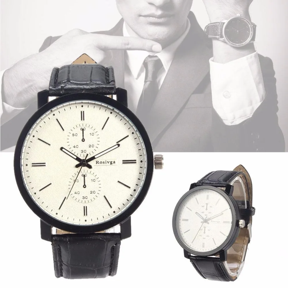 Fashion Korean Style Watch Leather Strap Casual Watch Men Women White