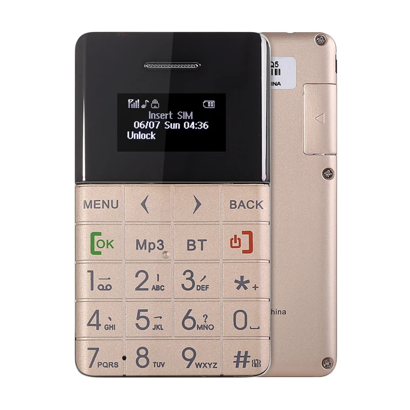 New Arrival AEKU QMART Q5 Ultra Thin Card Mobile Phone 5.5mm Pocket