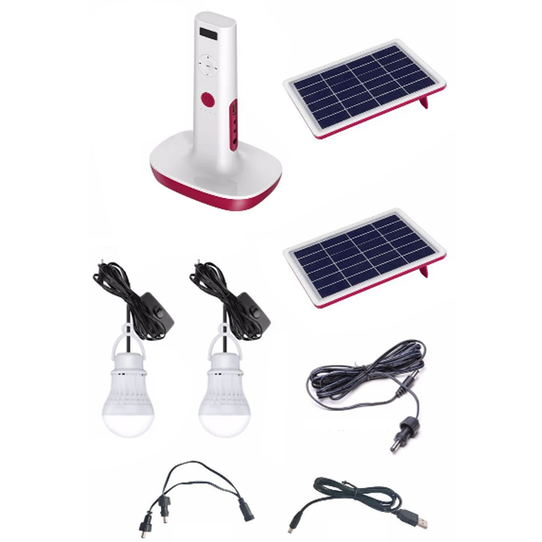 

3W Multifunctional Solar Power Bank Lighting System With Solar Panel DIY Household/Outdoor Solar Kit White Deluxe