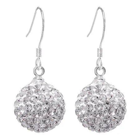 10 мм Кристалл Micro Pave Дискотечный Шар Посеребренная Падения Серьги|earring flower|earring