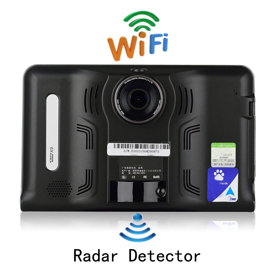 

Udricare 7 inch GPS Android GPS Navigation DVR Video Recorder 16G Radar Detector WiFi Internet FM Transmit Tablet GPS Free Map