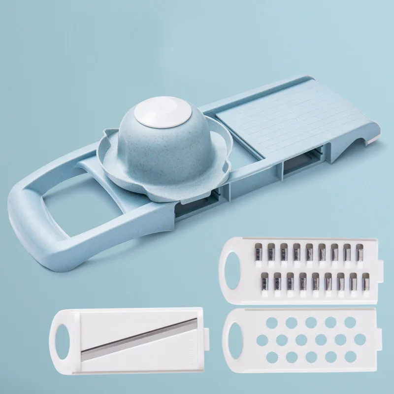 NO Storage Blue Измельчитель овощей мандолина слайсер Dicer лезвие из нержавеющей стали ручной картофель резак для моркови терка для сыра Dicer кухонные инструменты - Цвет: NO Storage Blue