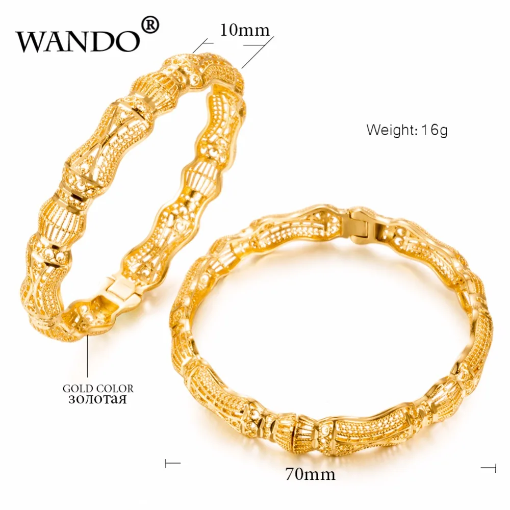 WANDO 1 шт. новый браслет в эфиопском стиле женский золотой цвет Дубай свадебное