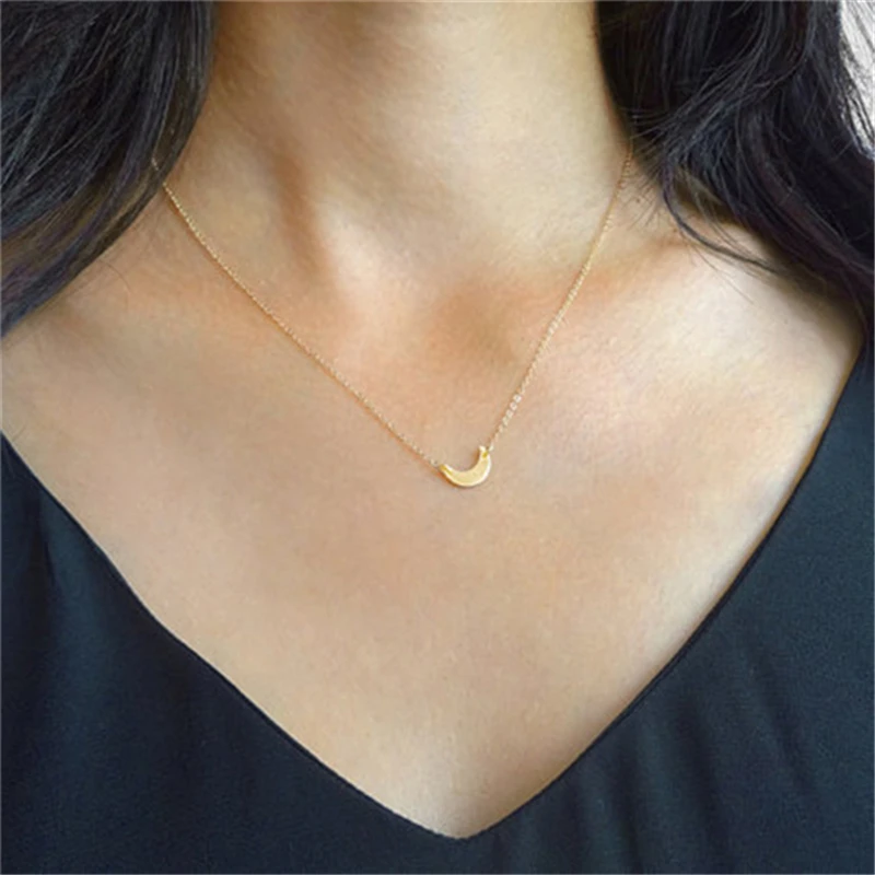 Delicate Jewelry Tiny Moon Necklace 
